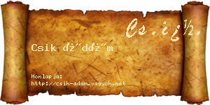 Csik Ádám névjegykártya