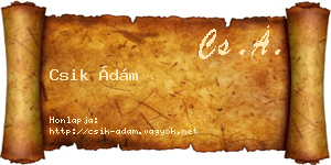 Csik Ádám névjegykártya
